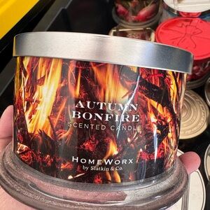 HomeWorx Autumn Bonfire Scented Candle - Orange & Black